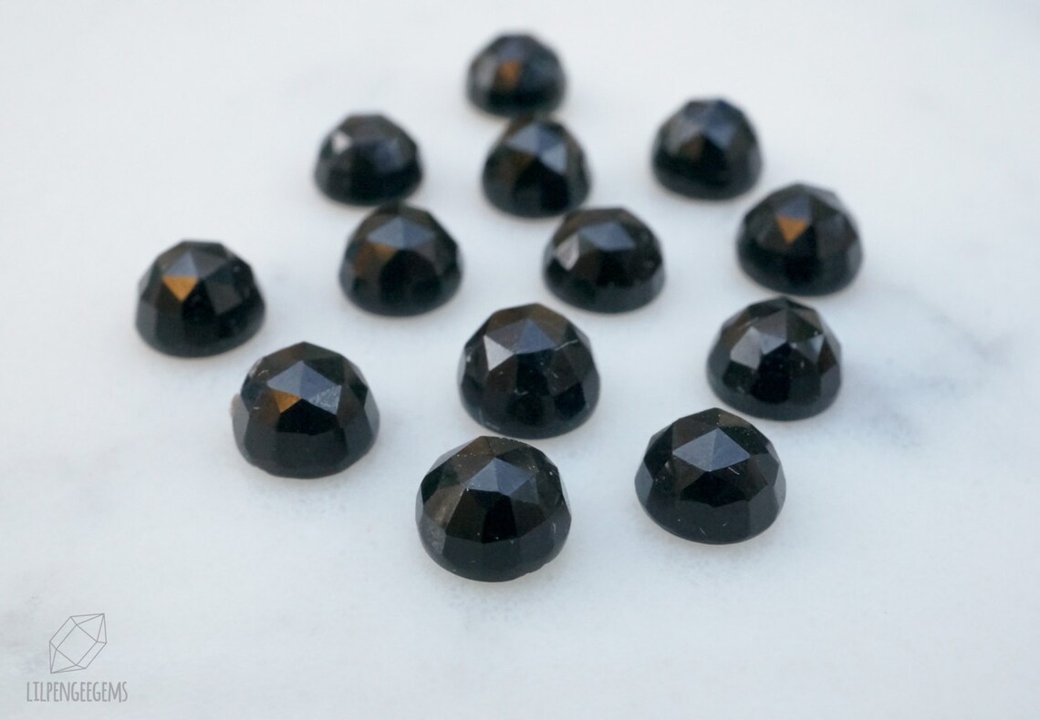 thumbnail image 2 of 2 Black Onyx High Dome Cabochons – 7mm Round – Smooth Domed Finish – Silversmithsupply 2 of 6