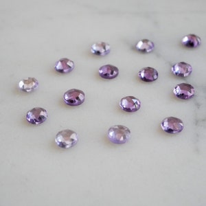 4mm Alexandrite rose faceted cabochon. Lab grown alexandrite. color changing gem. image 2