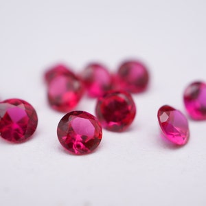 5mm Pink Ruby Gemstones AAA. magenta pink loose gems dark pink brilliant cut gems