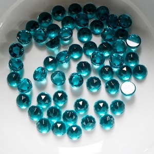 6mm Türkis Turmalin NANO Rosenschliff Cabs. grün blaue Edelsteine. im Labor gewachsene Paraiba Cabochons.