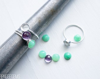 6mm Sterling Silber Ring Blank. Lünettentasse an zierlichem Silberband gelöt. Handgefertigt. DIY Ringe massive Silberringe. silberfarbener Ring aus Resin