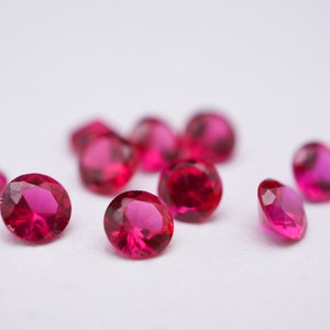 5mm Pink Ruby Gemstones AAA. Magenta Pink Loose Gems Dark Pink ...