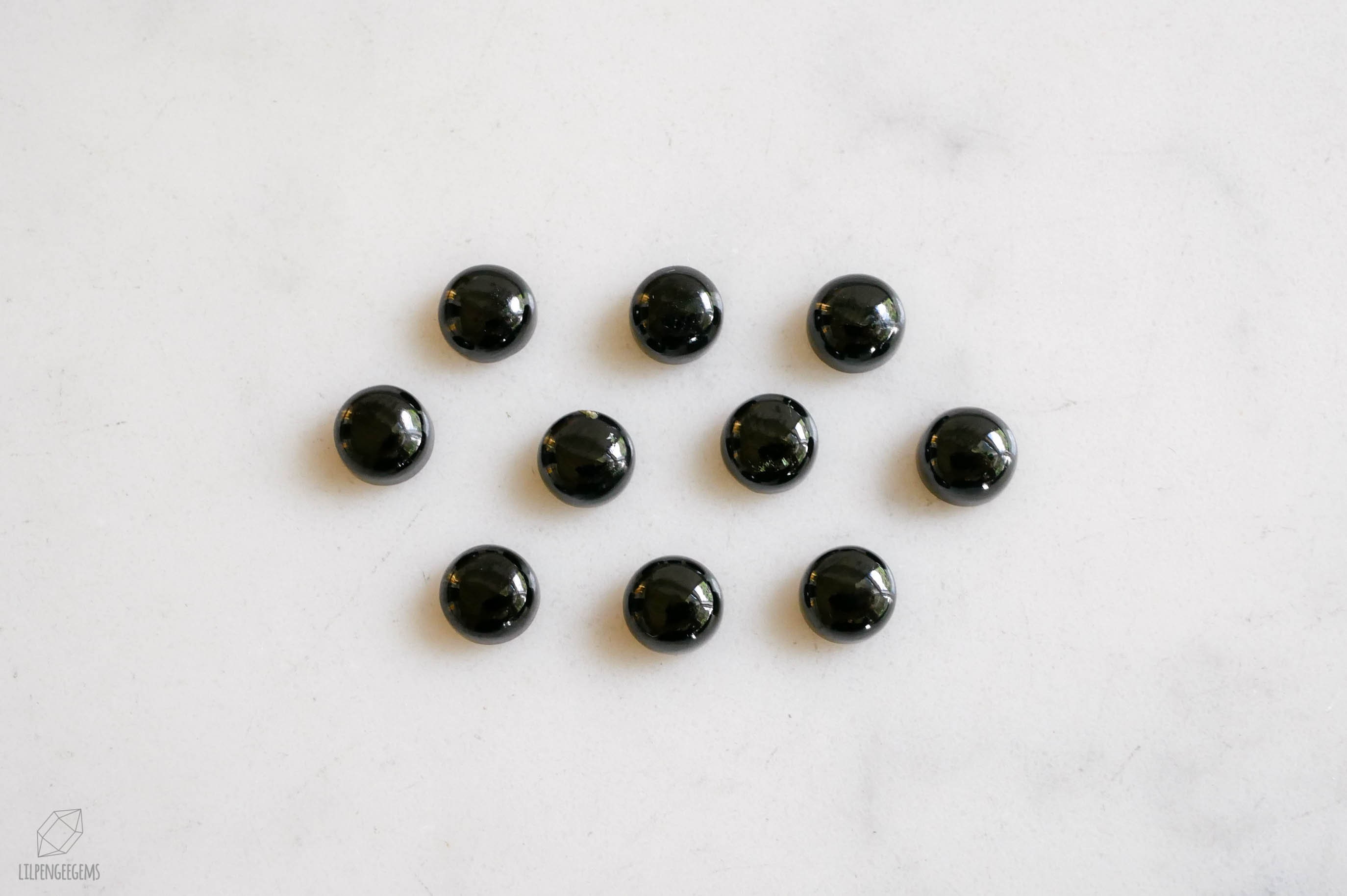 8mm Black Onyx SMOOTH Cabochon. Jet Black Gem Polished Black Onyx