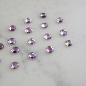 4mm Alexandrite rose faceted cabochon. Lab grown alexandrite. color changing gem. image 9