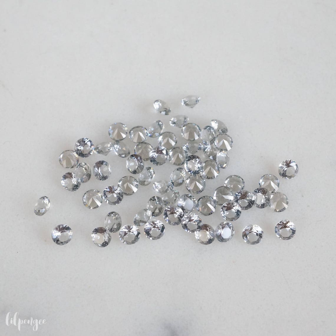 3mm carbon gray nano gemstones. light gray gems. lab grown | Etsy