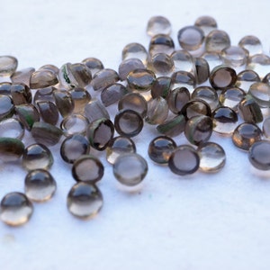 3mm smoky quartz smooth cabochon. Grey gemstone. Gray quartz cab smoky cabochon