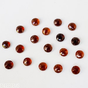 3mm Red Garnet Rose Cut Cabochons, Wine Red