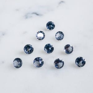 6mm Ocean gray brilliant cut NANO gemstones. steel blue grey gems. loose gems