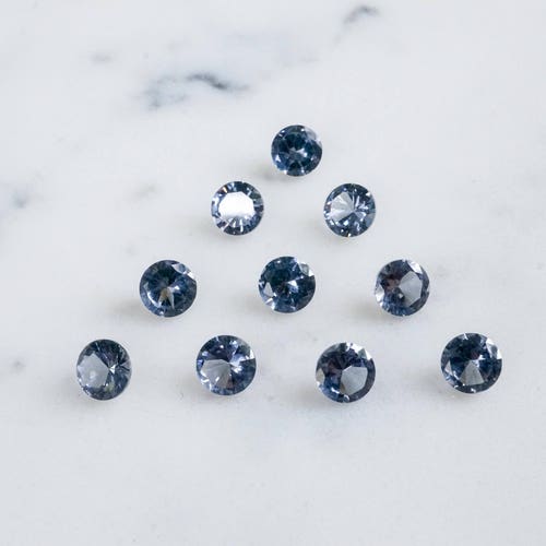 6mm DARK Ocean Gray Brilliant Cut Nano Gemstones. Steel Blue Etsy