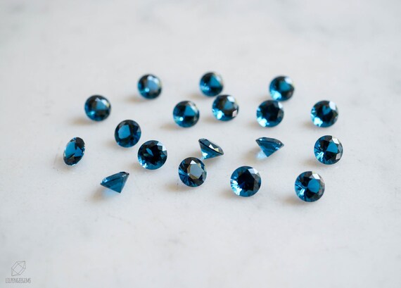 10 pieces 6mm London Blue Topaz Faceted Round Loose Gemstone London Blue Topaz Faceted Gemstone London BLUE TOPAZ Round Faceted Gemstone