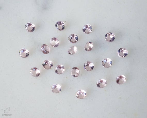 3mm DUSTY ROSE Faceted CZ Gemstones. Dusty Pink Gem. Mauve