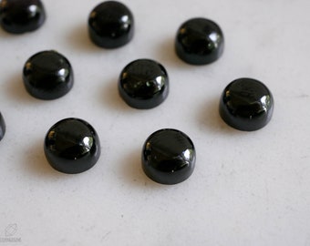 8mm Black Onyx SMOOTH cabochon. jet black gem polished black onyx cab black round gem