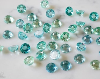 8mm mermaid NANO rose cut cabs. green blue gems. lab grown cabochons.