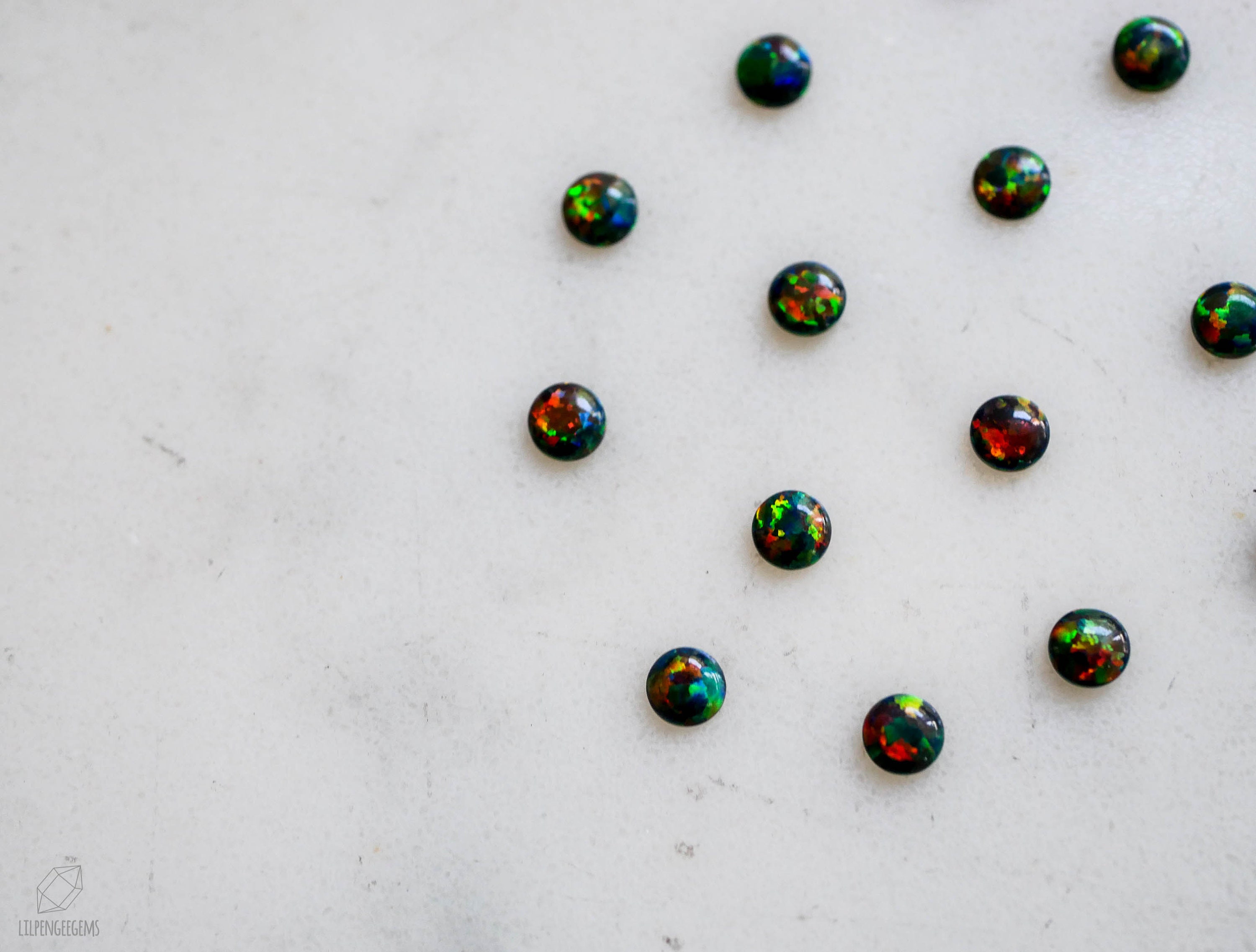 3mm Peacock Opal Smooth Cabochon 