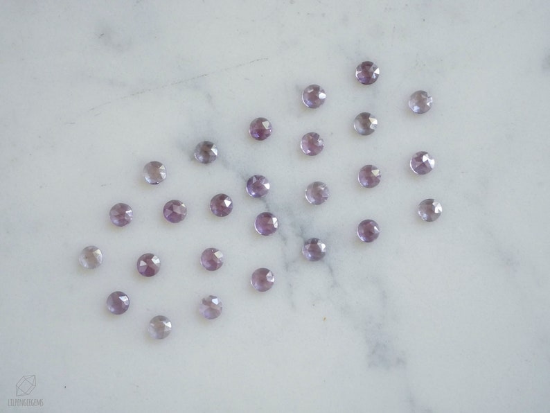 4mm Alexandrite rose faceted cabochon. Lab grown alexandrite. color changing gem. image 7