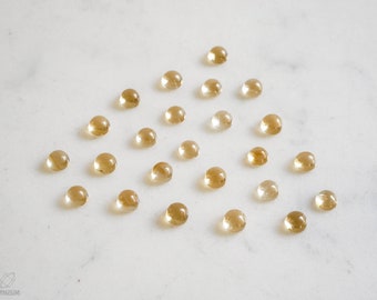 6mm smooth polished Golden Citrine cabochon,  Round cabochon. yellow golden gems