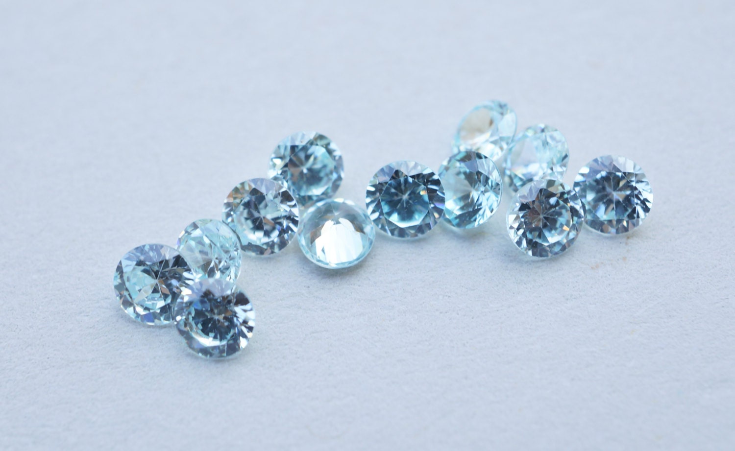3mm Aquamarine faceted gemstones. baby blue sky blue light | Etsy