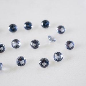 5mm Ocean gray brilliant cut NANO gemstones. steel blue grey gems. loose gems