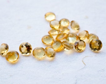4mm golden citrine faceted gemstones.  gold gemstone. yellow gem golden sun