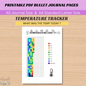 Printable Temperature Tracker, Temperature Blanket Log, Daily Weather Diary PDF, Blanket Planner Insert, Climate Journal, A4 A5 Letter Size