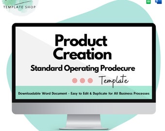 Product Creation Standard Operating Procedure SOP Template Streamlined Product Development Process, Project Management Tool Instant Download