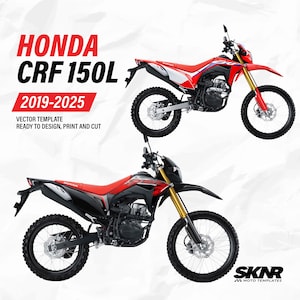 Honda CRF 150L 2019-2026 Vektorgrafikmall | Skala 1:1 | Utskriftsklar bild 2