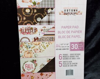 Card Stock Prima Marketing Hello Pink Autumn Paper Pad A4