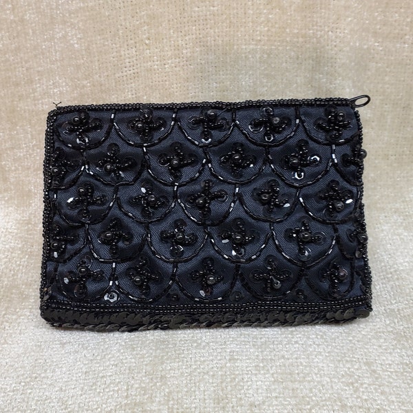 Evening Bag Vintage MAGID Black Beaded SilkPurse