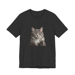 Grumpy Tabby Cat Middle Finger Tee | Funny Cat Shirt