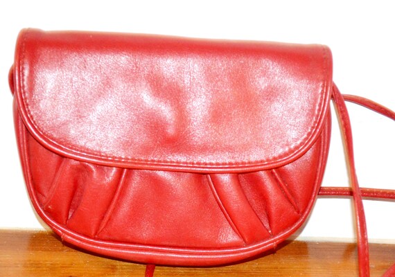 Schöne Vintage Leder Handtasche 70er Jahre Rot Vintage Clothing Second Hand Wear Mid Century Vintage Bag Tasche Fashion