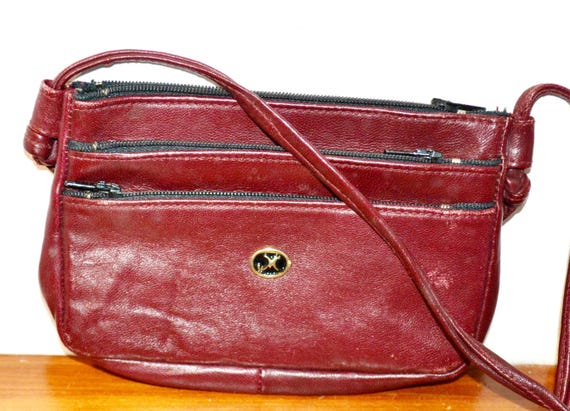 Kleine Vintage Leder Handtasche 70er Jahre Rot Vintage Clothing Second Hand Wear Mid Century Vintage Bag Retro