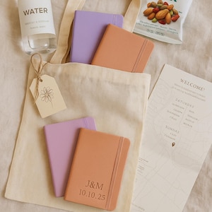 Personalized Mini Notebooks with Pen: Engraved Wedding Favors, Retreat Gifts