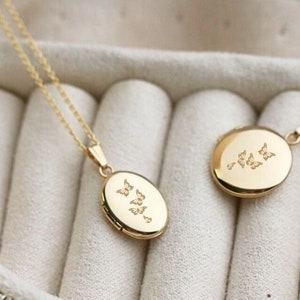 Butterfly Necklace Oval Locket Photo Locket Picture Locket Gift For Daughter Gift Idea For Memorial Gift For Loss Womens Jewelry Gift Idea