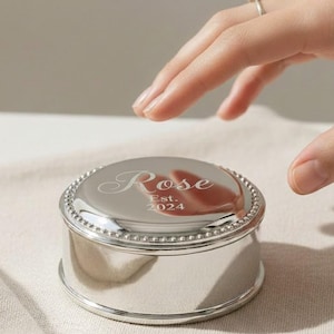 Gravierte Erinnerungsbox Personalisierte Silber Schmuck & Memory Aufbewahrungsbox