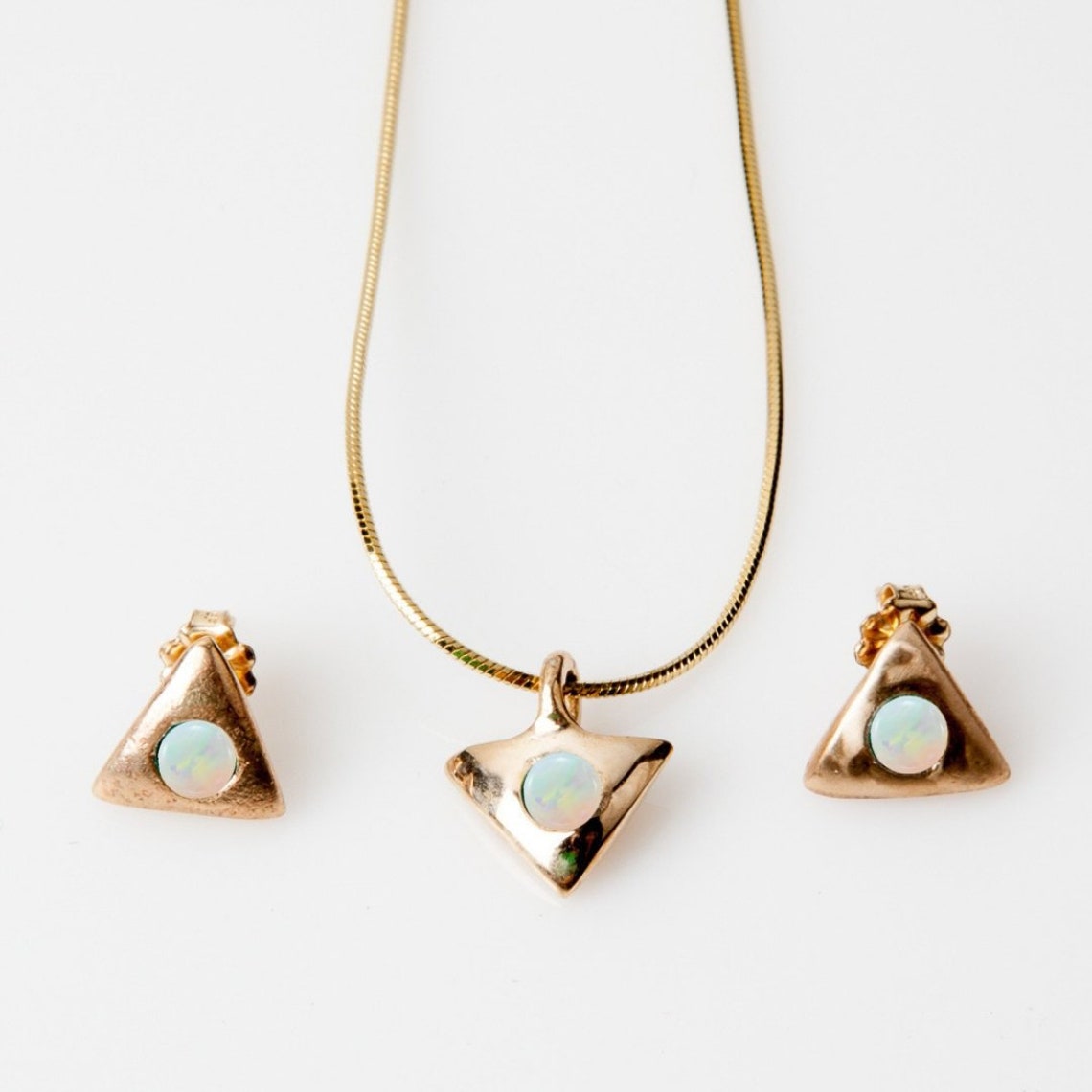 Gold Opal Earring Opal Stud Earrings White Opal Earring | Etsy