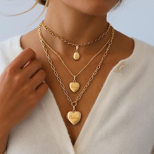 Heart Locket Necklace 14K Gold Locket Silver Heart Locket Gift for Daughter Birthday Gift for Mom Birthday Gift Birthday Gift