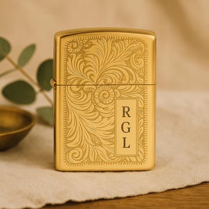 Engraved Western Floral Lighter: Personalized Zippo-Style Gift