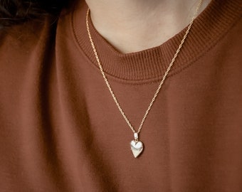 Hart medaillon HALSKETTING minimale 14K gouden mini medaillon bruid cadeau voor bruid sieraden voor huwelijkscadeau voor paar Moederdag cadeau voor haar