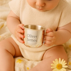 Personalized Silver-Plated Baby Cup: Engraved Keepsake Gift