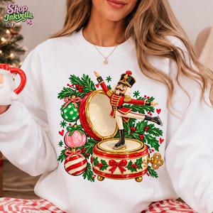 Nutcracker Christmas DTF Transfer Ready to Press Drum and Ornament Design
