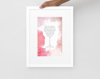 Uma Ode ao Pinot Noir - Impressão Poética emoldurada por R Stephen | Arte de parede com poema sobre vinho, com opções de moldura e tamanho