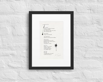 O olhar que me acolheu - Impressão poética emoldurada de R Stephen | Arte de parede com poema emocionante, com opções de moldura e tamanho