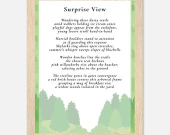 Impressão poética emoldurada "Vista Surpresa" | Arte da paisagem de Yorkshire (Moldura de madeira)