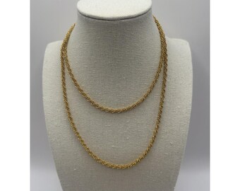 Eisenberg Vintage Gold Tone Rope Chain Necklace 30” Classic Statement Jewelry