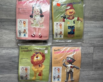 NEU Bucilla Needlecraft Zauberer von Oz Set Vogelscheuche Dorothy Toto Löwe Blechmann NOS