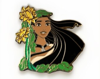 Disney Pin Pocahontas Sunflowers Flower Portrait Series Trading 60112 Wind Hair
