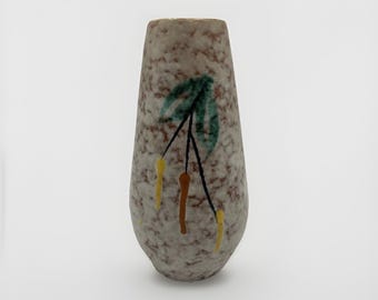 Vintage Scheurich Keramik Vase Abstrakt Blatt Design Mid Century Modern Germany