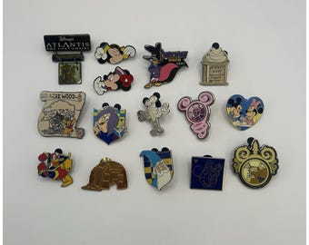 Lot Of 15 Walt Disney Trading Pins Minnie Mouse Atlantis Winnie The Pooh Haunted