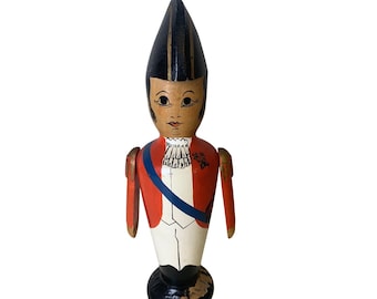 Robin und Nell Dale 7,5 "Holzstumpf Figur General Proudfoot England Vintage