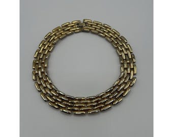 Givenchy Necklace Chunky Gold Tone Runway Egyptian Revival Choker Vintage